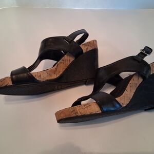 Black Wedge Sandals